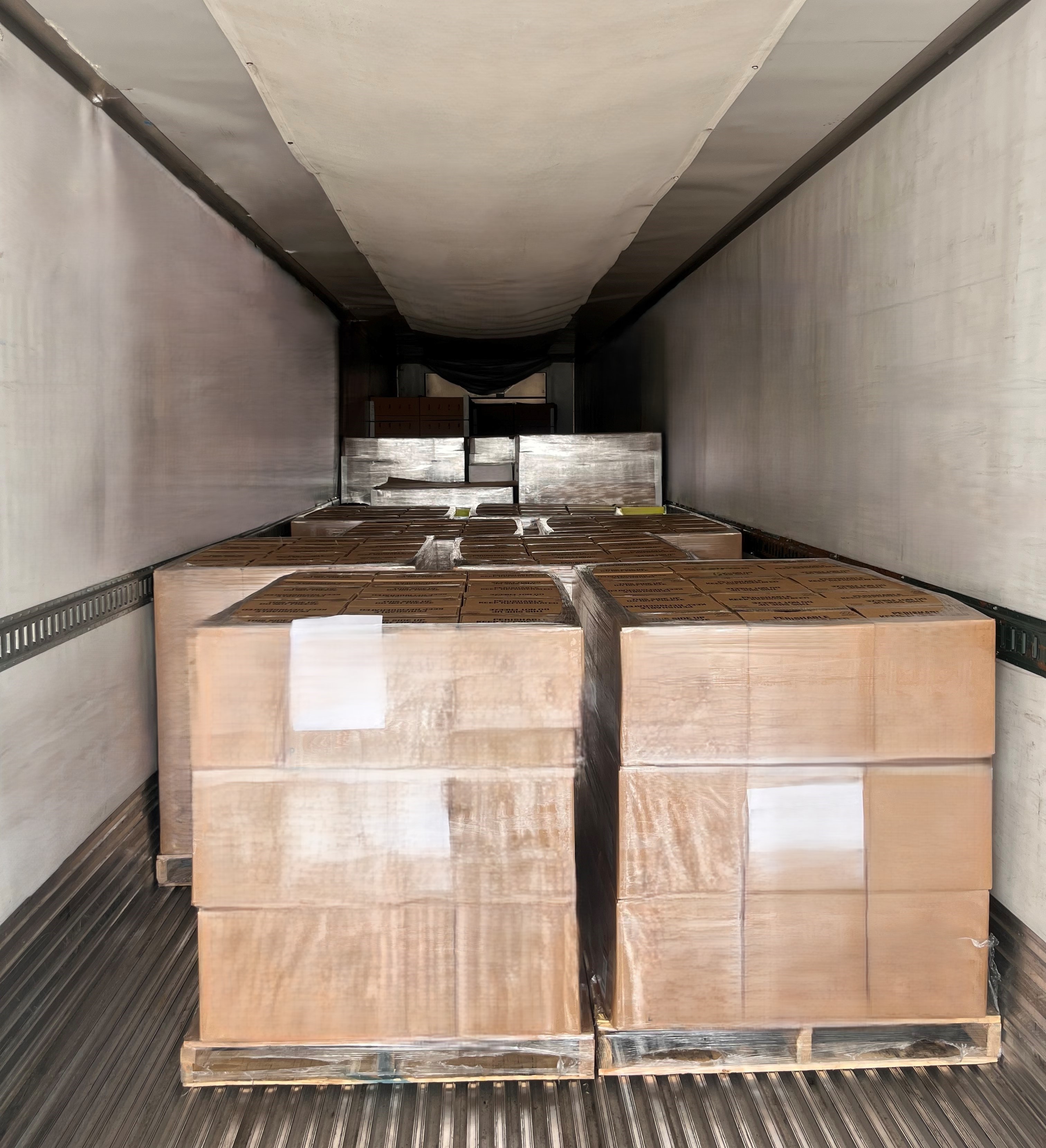 Inside of a partial refrigerated trucking shipments